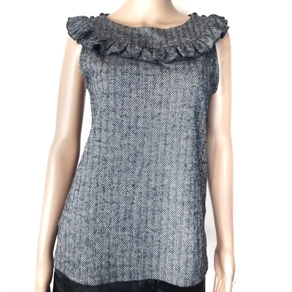 Ella Moss | Ruffle Herringbone Sleeveless Top - Picture 1 of 5